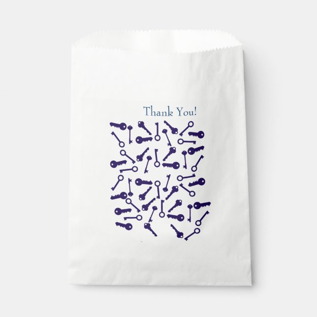 Key Blue Pattern Product Favour Bags (Front)