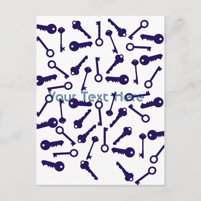 Key Blue Pattern Product Postcard (Front)