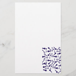 Key Blue Pattern Product Stationery