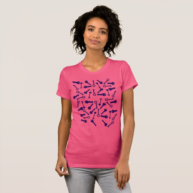Key Blue Pattern Product T-Shirt (Front Full)