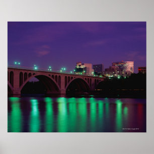 Key Bridge crossing the Potomac River Poster
