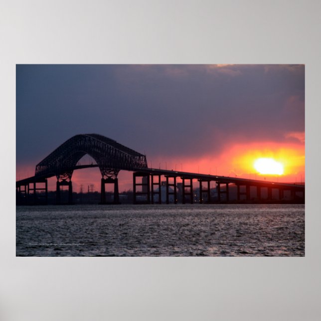 Key Bridge Sunset Print - Baltimore (Front)