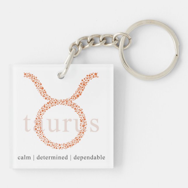 Key chain: Astrology Taurus Sign Ring (Back)