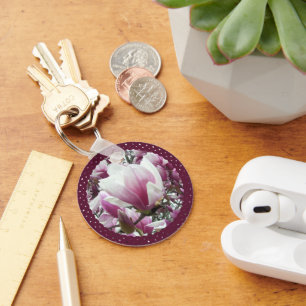 Key Chain - Basic - Saucer Magnolia