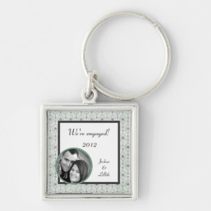 Key Chain Blue Flower Pattern