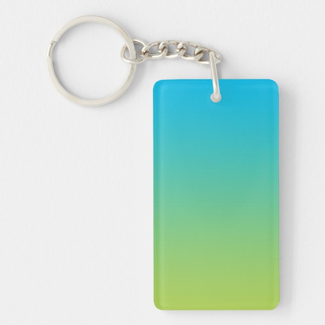 Key Chain: BLUE GREEN OMBRE Key Ring (Front)