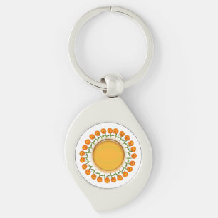 Key Chain - Calendula and Orange Disc