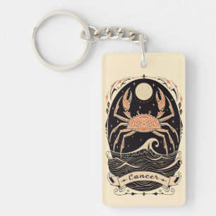 Key Chain Cancer Celestial Zodiac Art