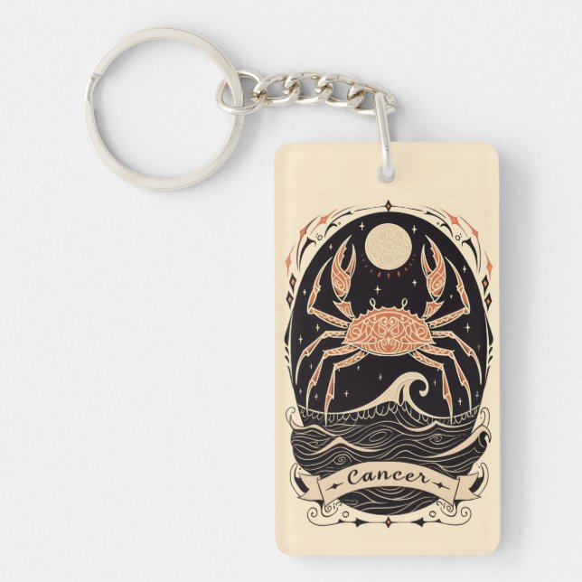 Key Chain Cancer Celestial Zodiac Art (Front)
