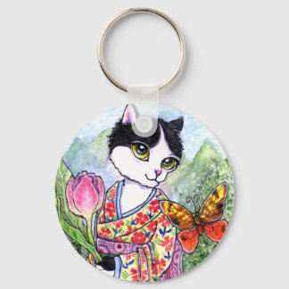 Key Chain Cat Geisha Fairy Fantasy by Ann Howard