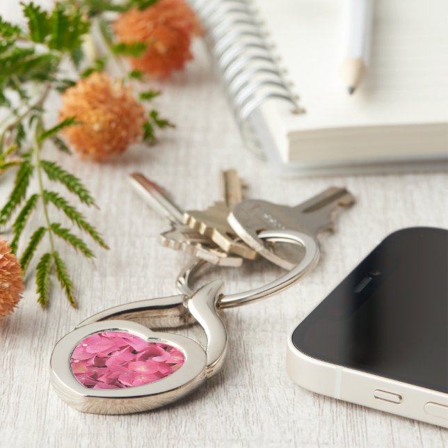 Key Chain - Dark Pink Hydrangeas (Side)