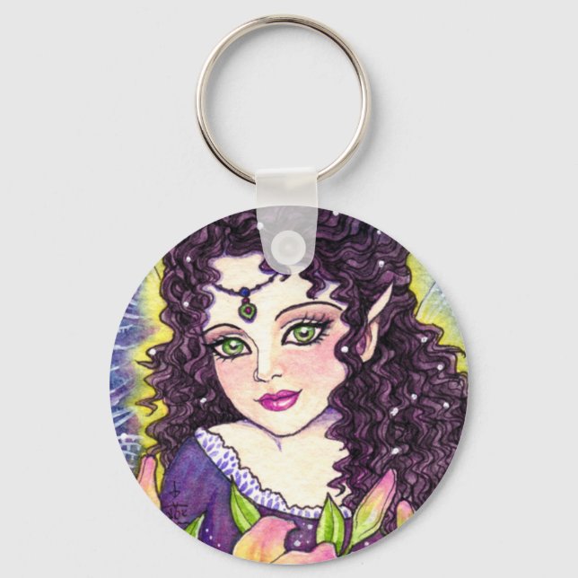 Key Chain flower Fairy Fantasy by Ann Howard (Front)