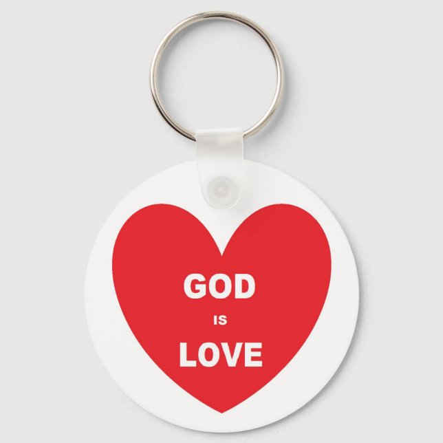 Key Chain God Is Love Red Heart (Front)