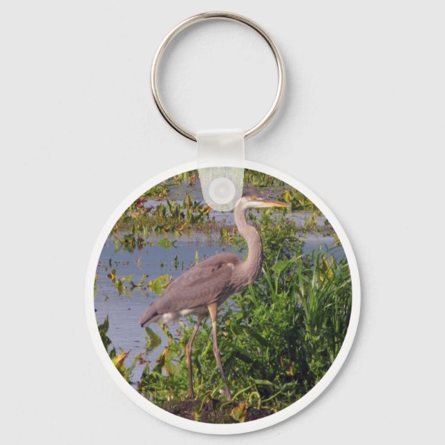 KEY CHAIN-Great Blue Heron Key Ring (Front)