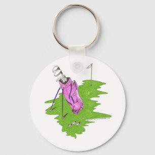 Key Chain - Ladies Pink Golf Bag