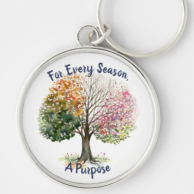 KEY CHAIN LG RD TREE 4 SEASON VERSE WATERCOLOR (Front)