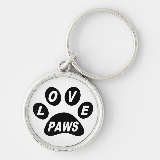 Key Chain Love Paws on Paws Black (Front)