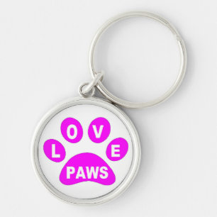 Key Chain Love Paws on Paws Pink