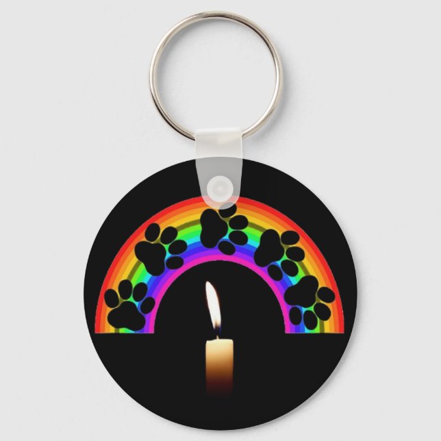 Key Chain Paws On A Rainbow With A Candle (Front)