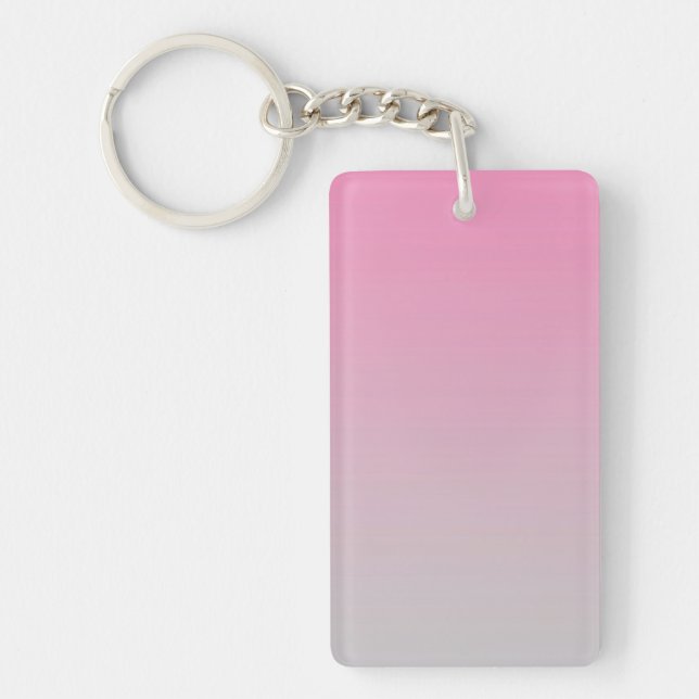Key Chain: PINK GRAY OMBRE Key Ring (Front)