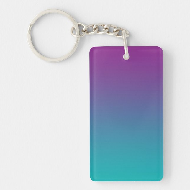Key Chain: PURPLE AND TEAL OMBRE Ring (Front)