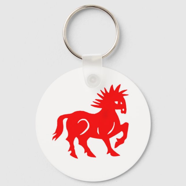 Key Chain: Red Horse Chinese Zodiac Key Ring (Front)