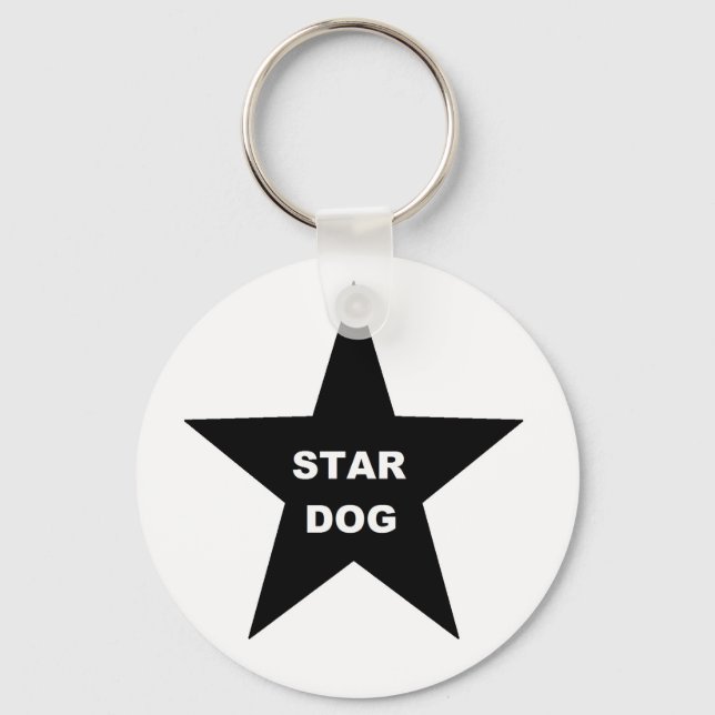 Key Chain Star Dog on Black Star (Front)