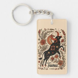 Key Chain Taurus Celestial Zodiac Art