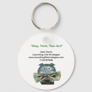 Key Chain with a Changing Money Habit Reminder