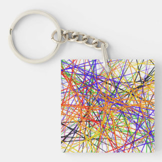 Key-chain with abstract colourful lines key ring