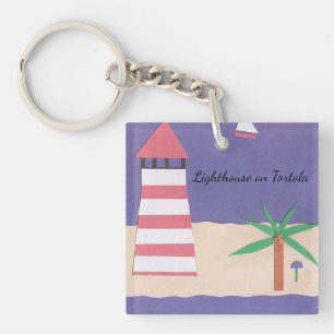 Key Chain with Lighthouse Design