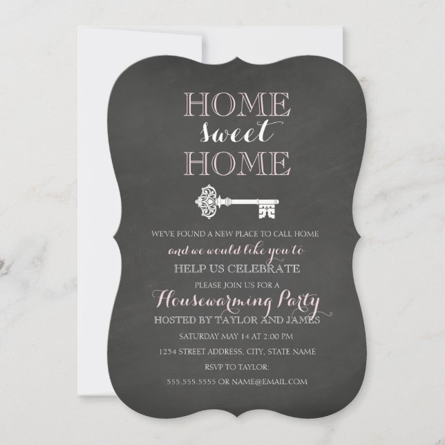 Key Chalkboard Housewarming Invitation (Front)