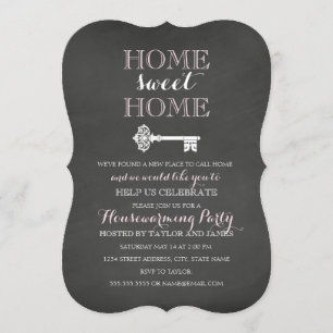 Key Chalkboard Housewarming Invitation