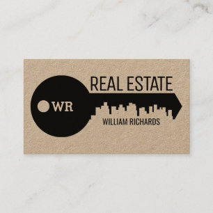 Key city skyline kraft business card