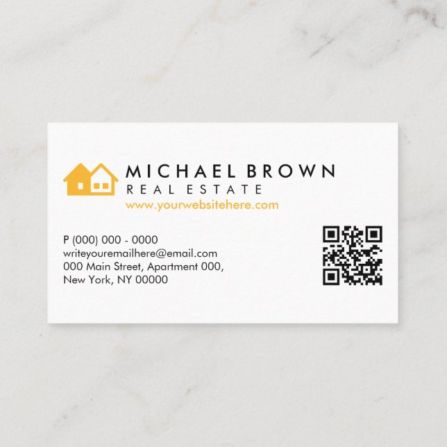 Key House Realtor architect qr code Business Card (Back)