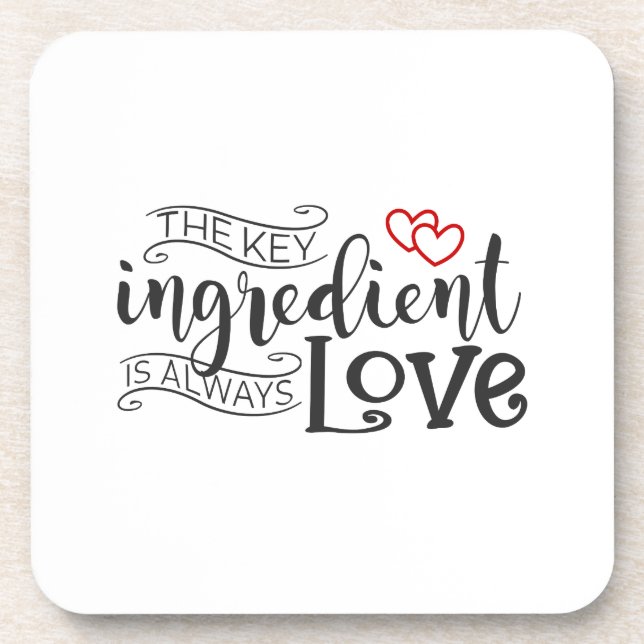 Key Ingredient is Love Valentine | Coaster (Front)