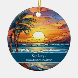Key Largo Beach Vacation Ceramic Tree Decoration