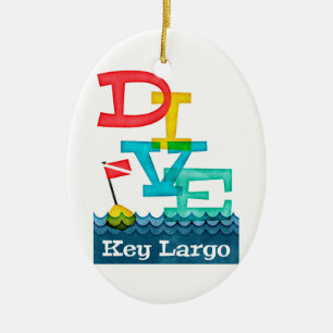 Key Largo Dive - Colourful Scuba Ceramic Tree Decoration