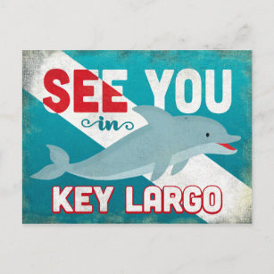 Key Largo Dolphin - Retro Vintage Travel Postcard