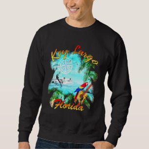 Key Largo Florida Beach Island Vacation Parrot Sweatshirt