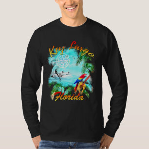 Key Largo Florida Beach Island Vacation Parrot T-Shirt