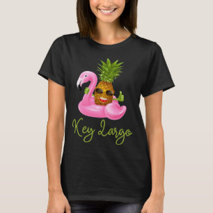 Key Largo Florida Beach Tropical Flamingo Pineapp T-Shirt