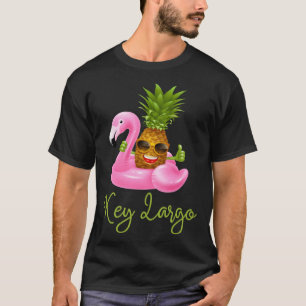 Key Largo Florida Beach Tropical  Flamingo Pineapp T-Shirt