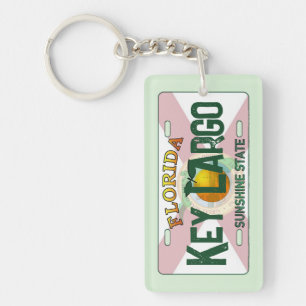 Key Largo Florida flag license plate keychain