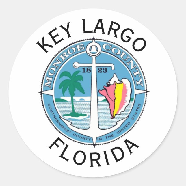 Key Largo - Florida Keys Classic Round Sticker (Front)