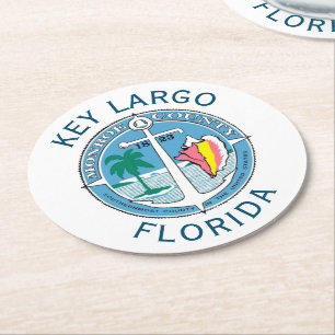 Key Largo - Florida Keys Round Paper Coaster