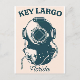 Key Largo Florida Nautical Diving travel poster Postcard