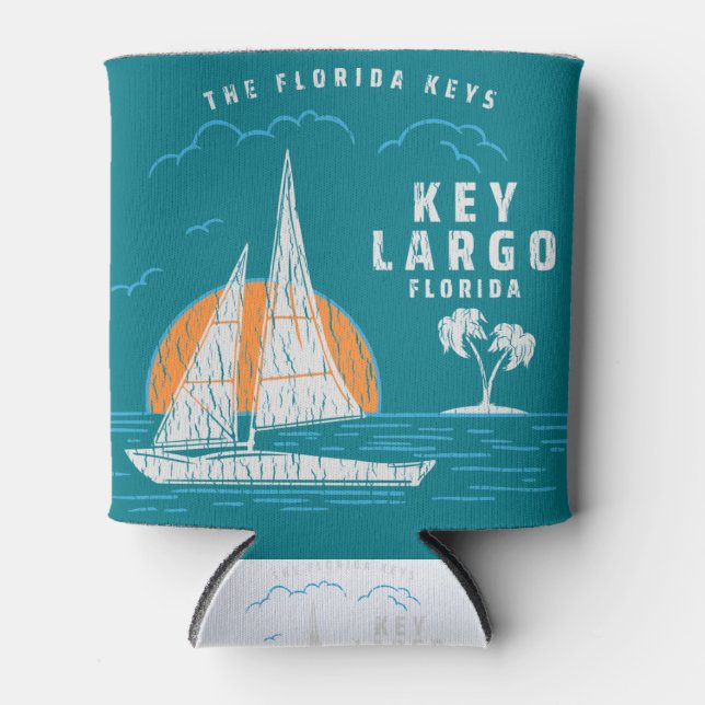 Key Largo Florida Sailing Can Cooler (Front)