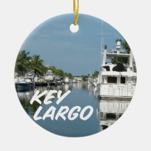 Key Largo Florida scene Ceramic Tree Decoration