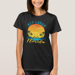 Key Largo Florida Sunset Retro Vacation T-Shirt